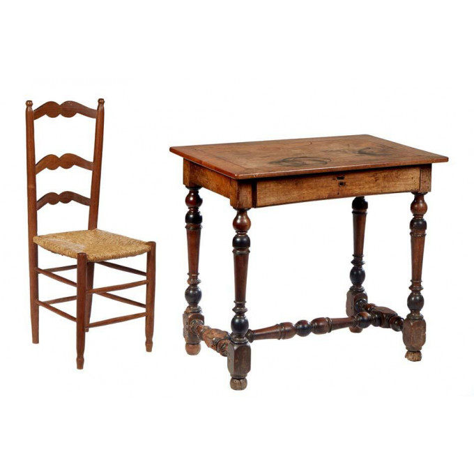 French Louis XIII Style Writing Table 19th c the rectangular