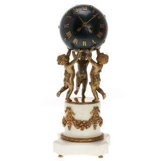 Louis XVI style bronze marble mantel clock Louis XVI style