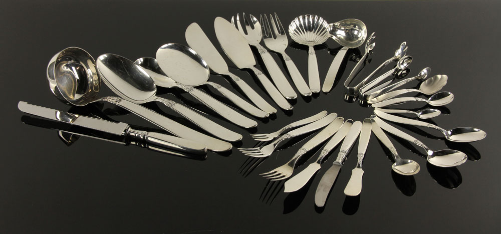 7109 Buccellati Sterling Flatware Service Anacapri Pattern Extensive set of
