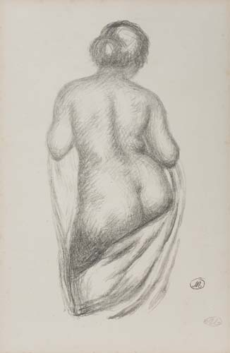 ARISTIDE MAILLOL Femme de dos drap e Lithograph circa 1925