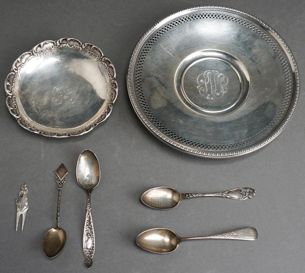 GORHAM STERLING SILVER SHALLOW BOWL ALVIN STERLING SILVER CAKE PLATE