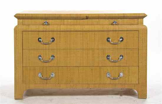 An Art Deco Style Parchment Veneered Chest of Drawers the