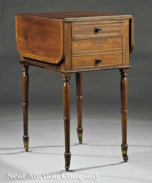 A George IV Mahogany Work Table early 19th c satinwood