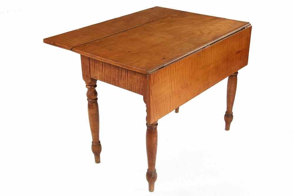TIGER MAPLE DROP LEAF TABLE Country Sheraton Tiger Maple Drop