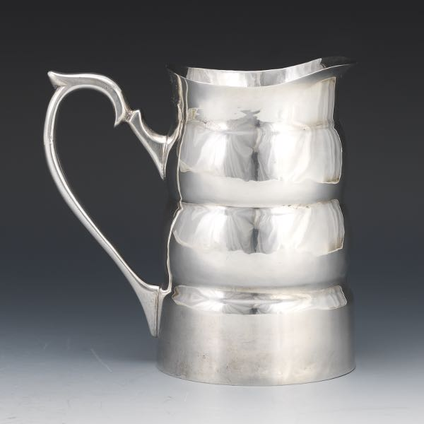 PERUVIAN STERLING SILVER HAMMERED TRIPLE GOURD MILK PITCHER 6 x
