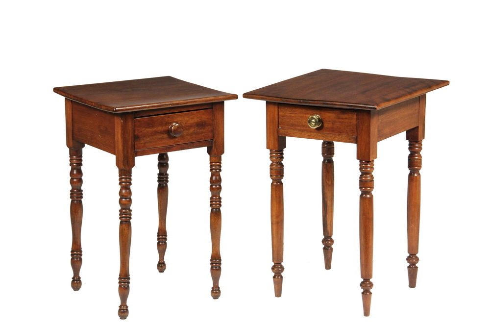 2 MAINE LAMP STANDS Vintage One Drawer Stands each of