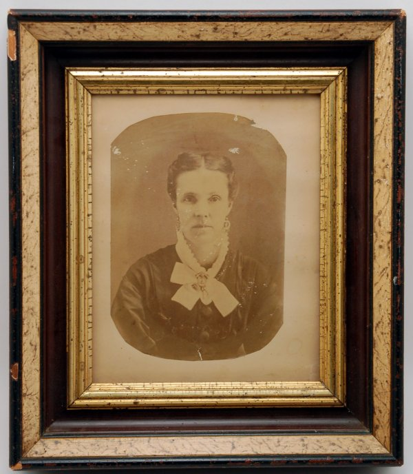 Woman outlaw Belle Starr real photo cropped and mounted Housed