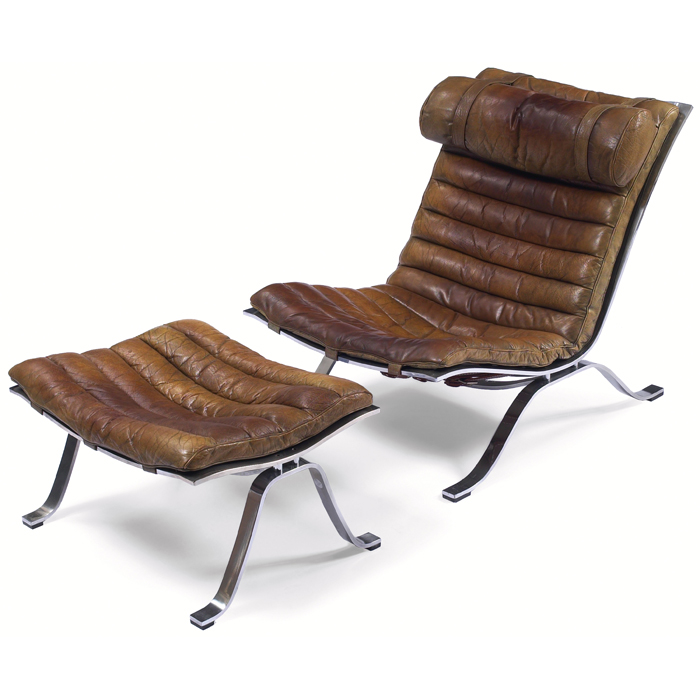 Arne Norell Ari lounge chair and ottoman by Norell Sweden
