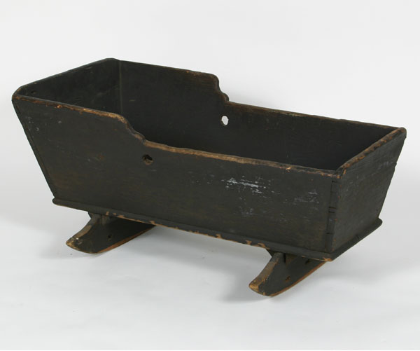 Primitive floor cradle with rocker base shaped sides 17 H