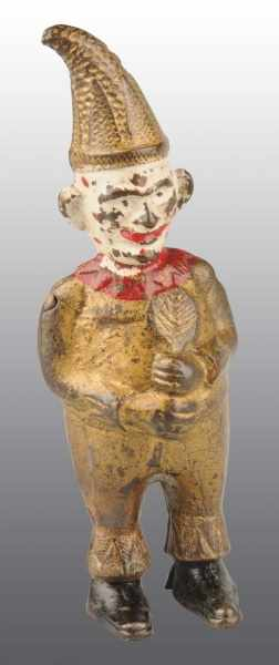 Cast Iron Clown with Crooked Hat Still Bank Description Manufactured