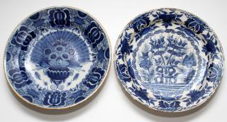DUTCH BLUE AND WHITE PORCELAIN BOWLS 2 PIECES DUTCH BLUE