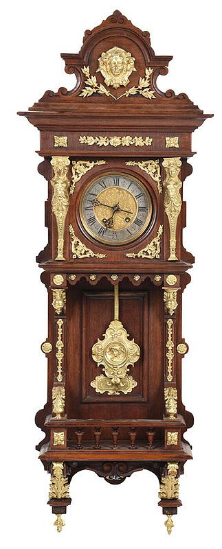Lenzkirch Carved Oak Balcony Clock Continental late 19th 20th century