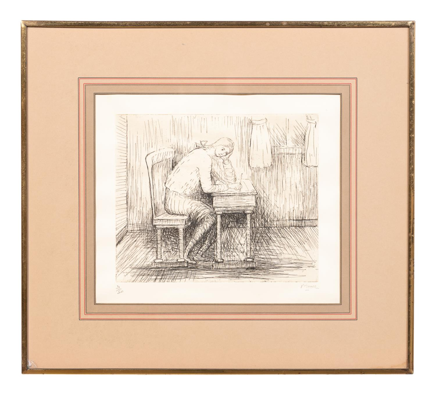 HENRY MOORE GIRL DOING HOMEWORK 1 1974 Henry Moore English