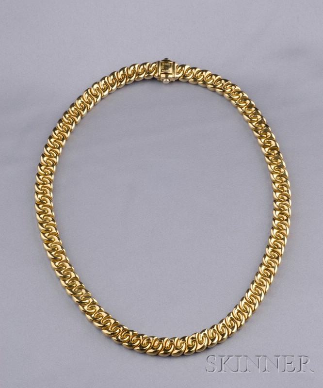 18kt Gold Necklace Chimento composed of interlocking links 31 1