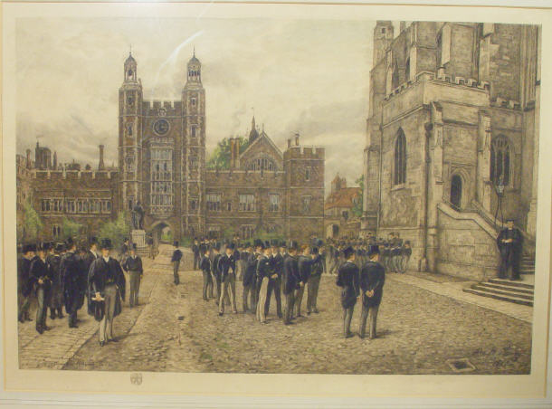 Tom L N Henry 1889 Coloured engraving of the courtyard