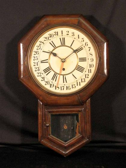 Octagonal drop clock wm l gilbert clock co 19th century