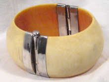 A silver and ivory bangle circa 1930