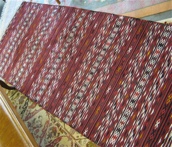 PERSIAN KILIM FLATWEAVE AREA RUG repeating stripes design without borders