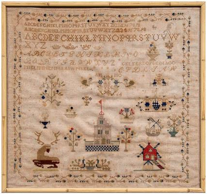 1864 Dutch or German sampler seven lines over AE VDL