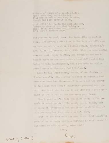 WITH AN ORIGINAL POEM WELTY EUDORA Typed Letter Signed Eudo