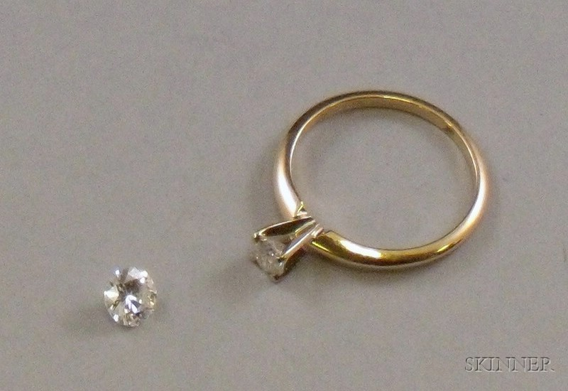 14kt Gold and Diamond Solitaire and an Unmounted Round cut