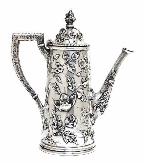 An American Sterling Silver Chocolate Pot S Kirk Son having
