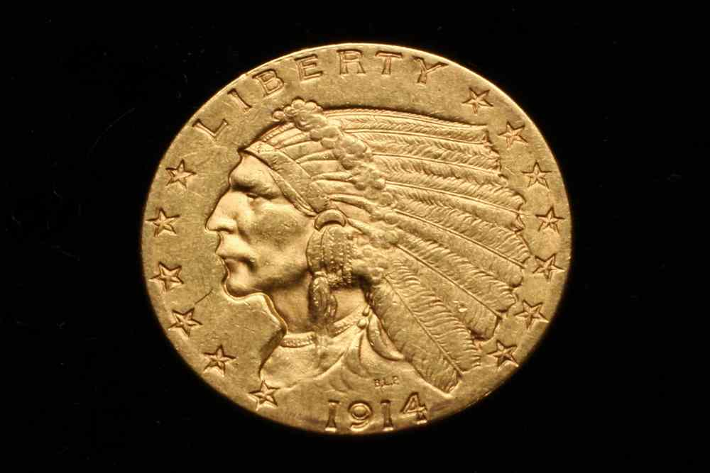 COIN 1 Indian Head 2 1 2 dollar gold coin