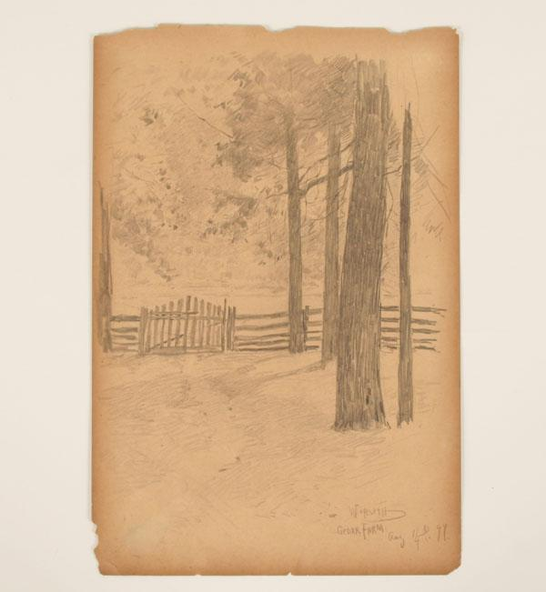 William Forsyth American 1854 1935 four graphite sketches on paper