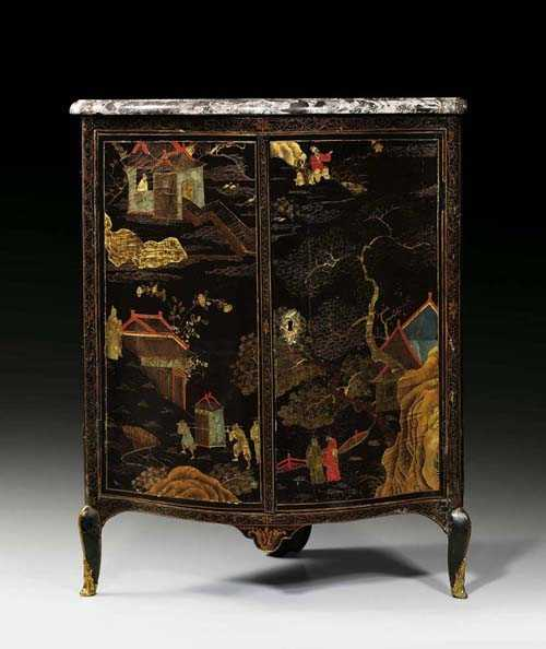 LACQUER ENCOIGNURE Louis XV stamped M CRIAERD Mathieu Criaerd maitre