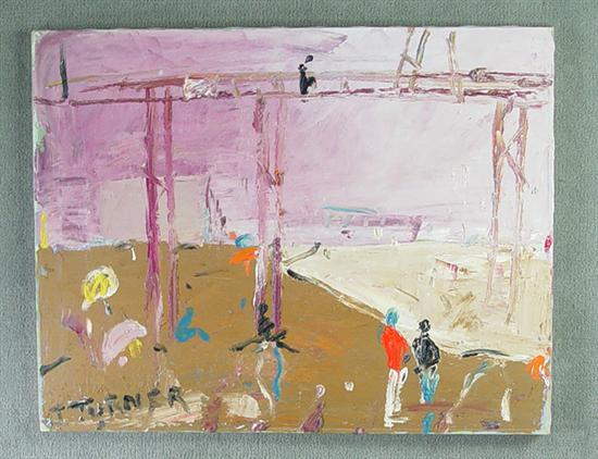 Ted Turner American 1922 2002 Acrylic on canvas Pier with