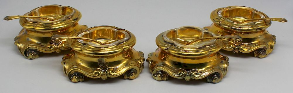 SILVER 4 Emile Puiforcat 950 Silver Open Salts Includes 4