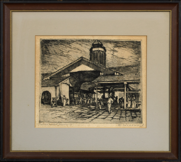 Ellsworth Woodward American New Orleans 1861 1939 pair of etchings