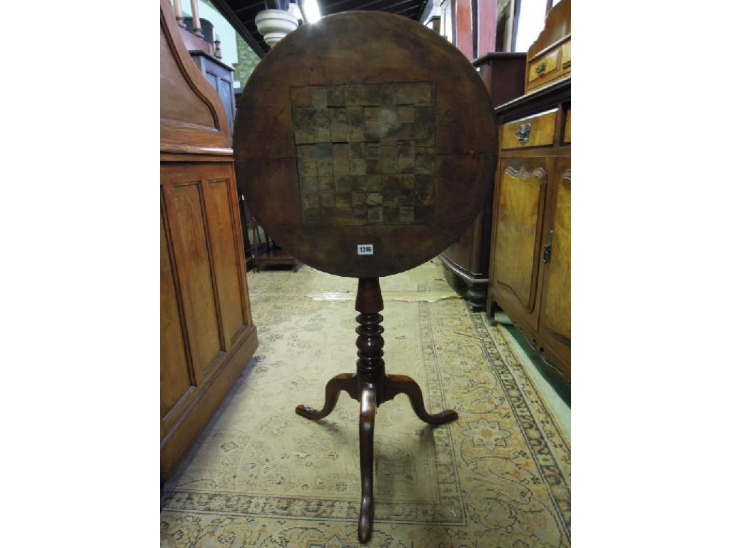 A Victorian mahogany snap top occasional table of circular form
