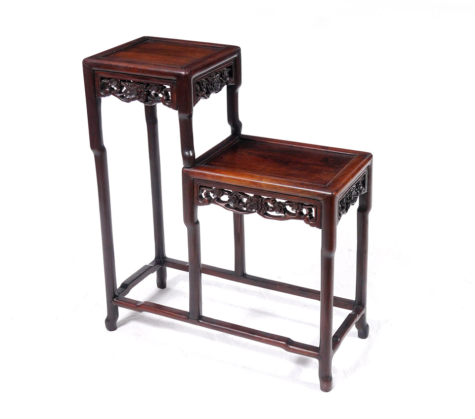 CHINESE ROSEWOOD TIERED TABLE 2 tiers with each tier haveing