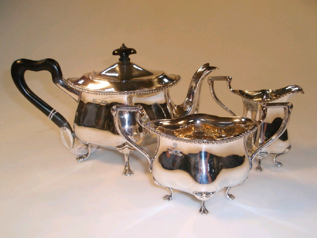 An Edward VII silver bachelor s tea service comprising tea