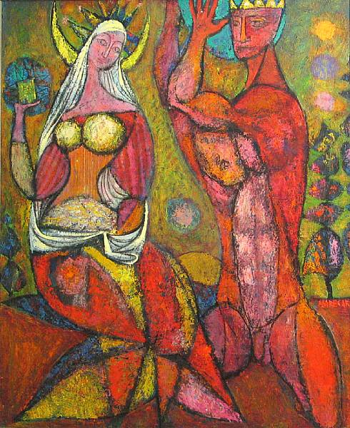 Edward S Marecak American b 1919 King and Queen signed