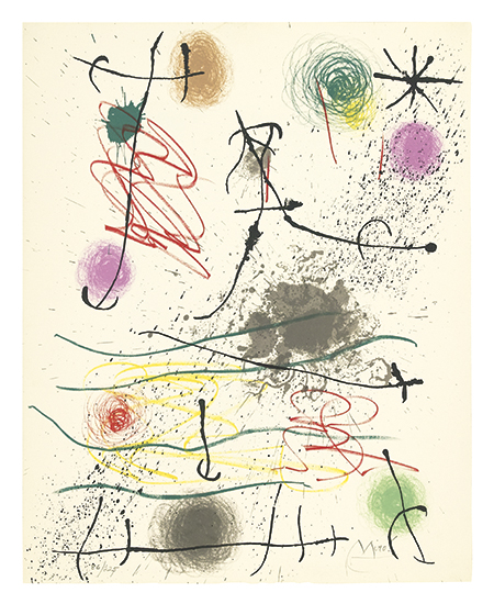 JOAN MIR Quelques Fleurs pour les Amis Color lithograph 1964
