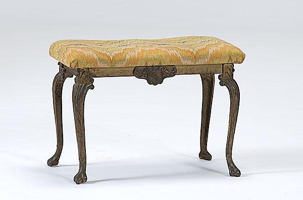 GILDED METAL BENCH Probably English ca 1875 1880 a Rococo