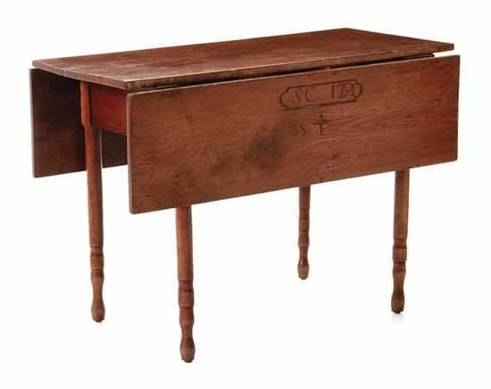 Southern inlaid walnut drop leaf table 19th century rectangular top