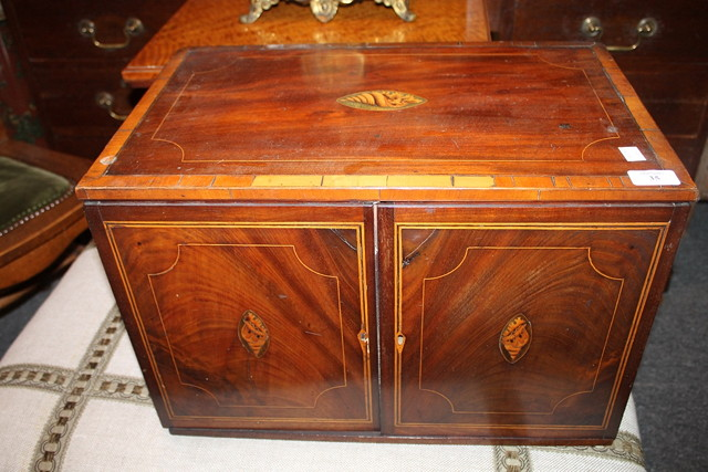 A 19TH CENTURY MAHOGANY COLLECTOR S CABINET with conch shell
