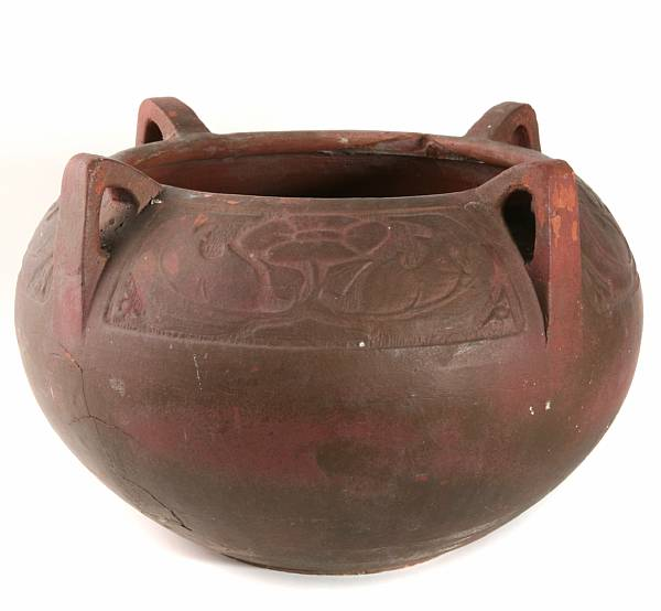 A terracotta four handled jardini re possibly Liberty early 20th
