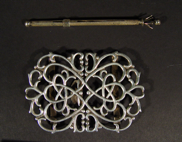 Art Nouveau style silver nurse s buckle Birmingham 1903 together