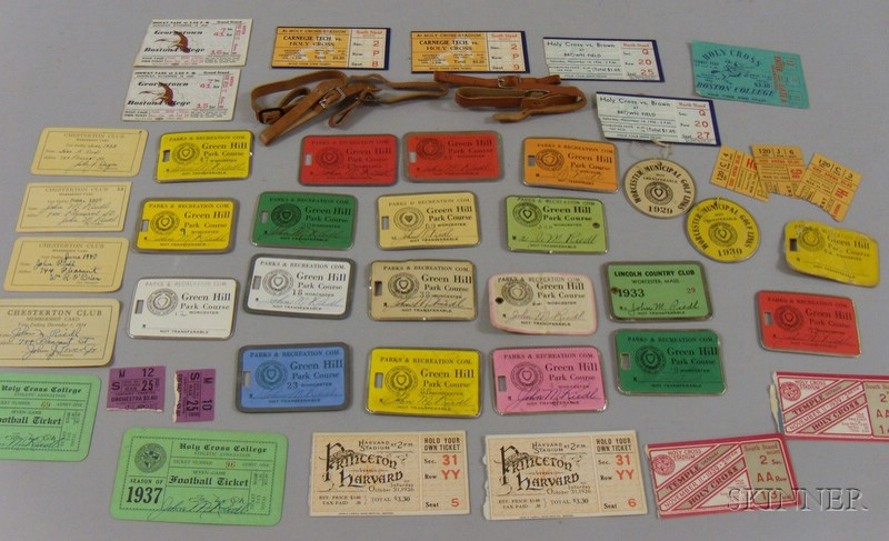 Group of Vintage Holy Cross College and Collegiate Ticket Stubs