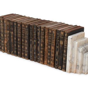 A Collection of Books nineteen books together with two marble