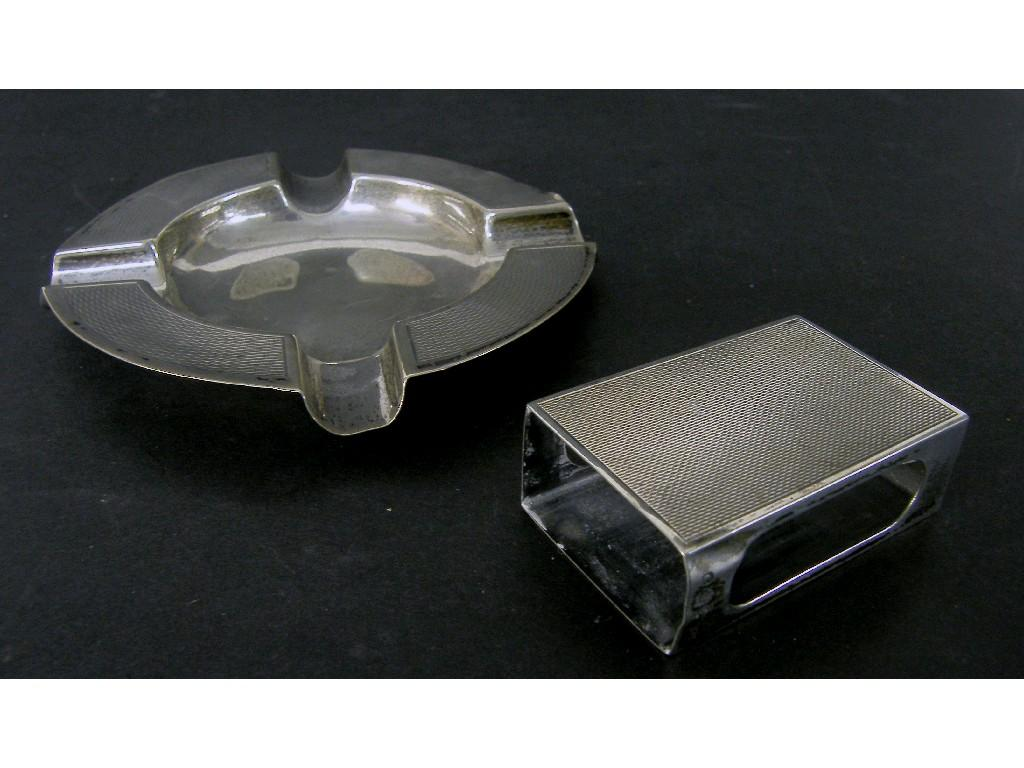 1930s silver circular engine turned ashtray maker AE Poston Co
