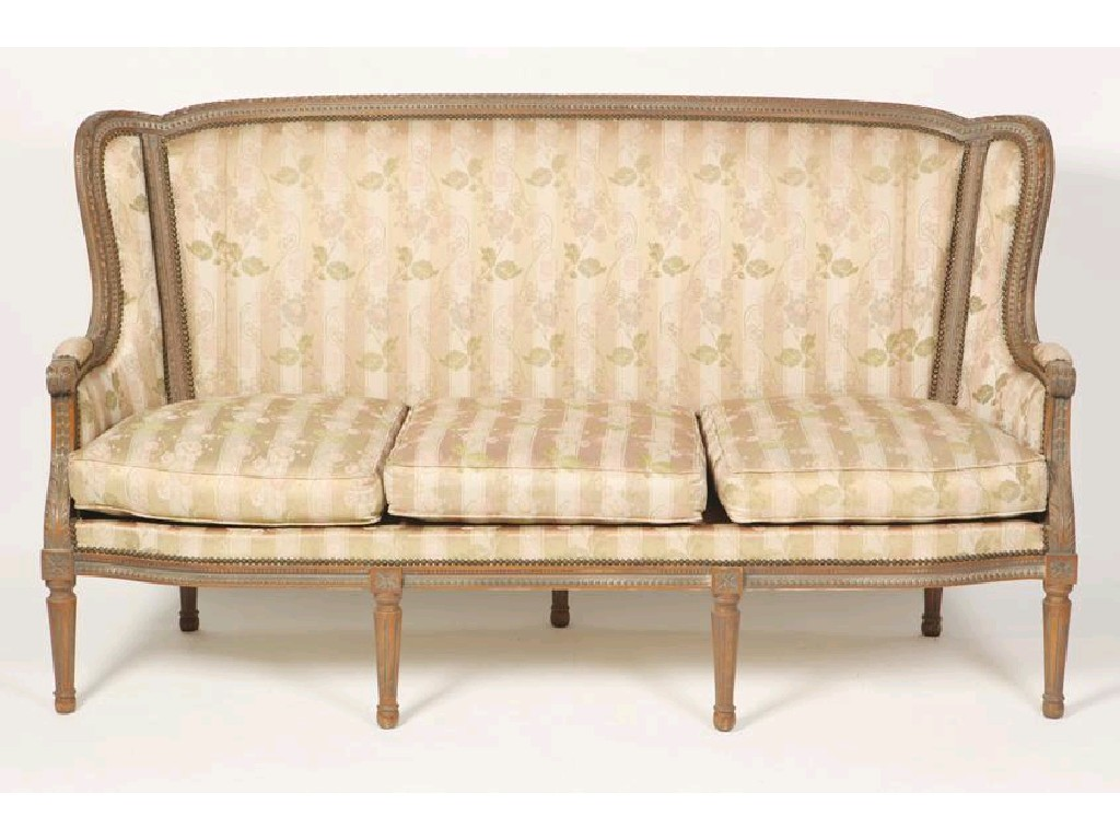 A SUITE OF LOUIS XVI STYLE SEAT FURNITURE the polished