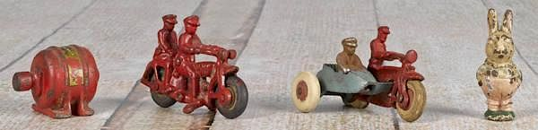 Two cast iron Hubley motorcycles to include a P Two
