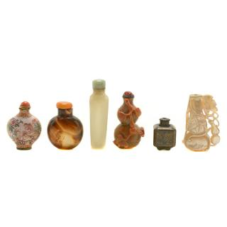 Six Snuff Bottles Late Qing Dyansty 6 7cm Six Snuff