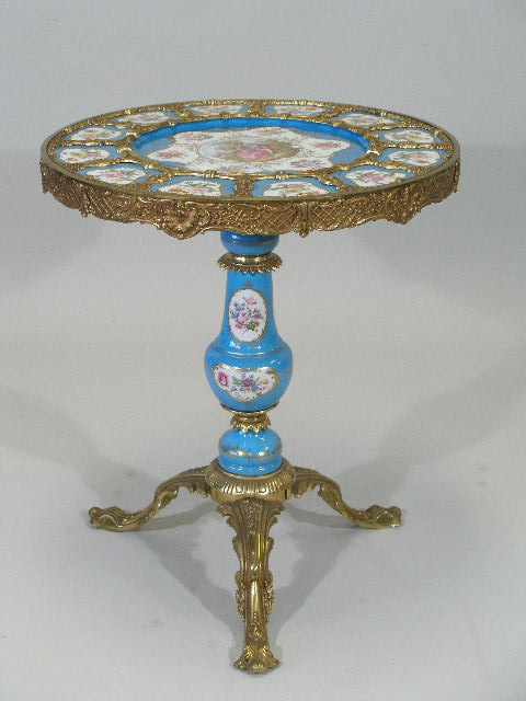 Rococo Style Porcelain Table 20th c circular form w central