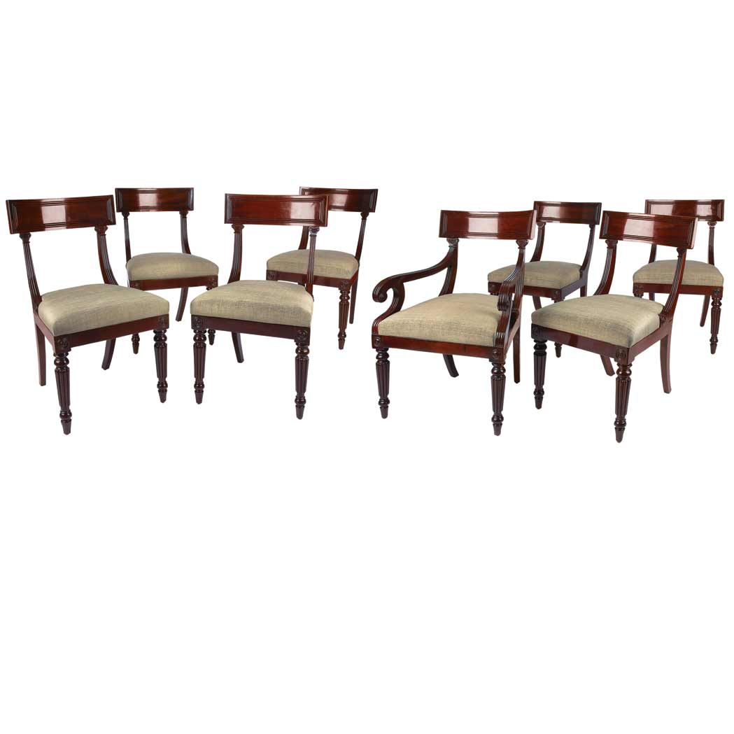8 Set of Eight William IV Mahogany Dining Chairs Circa